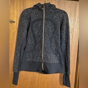 Lululemon black/speckled scuba full zip hoodie